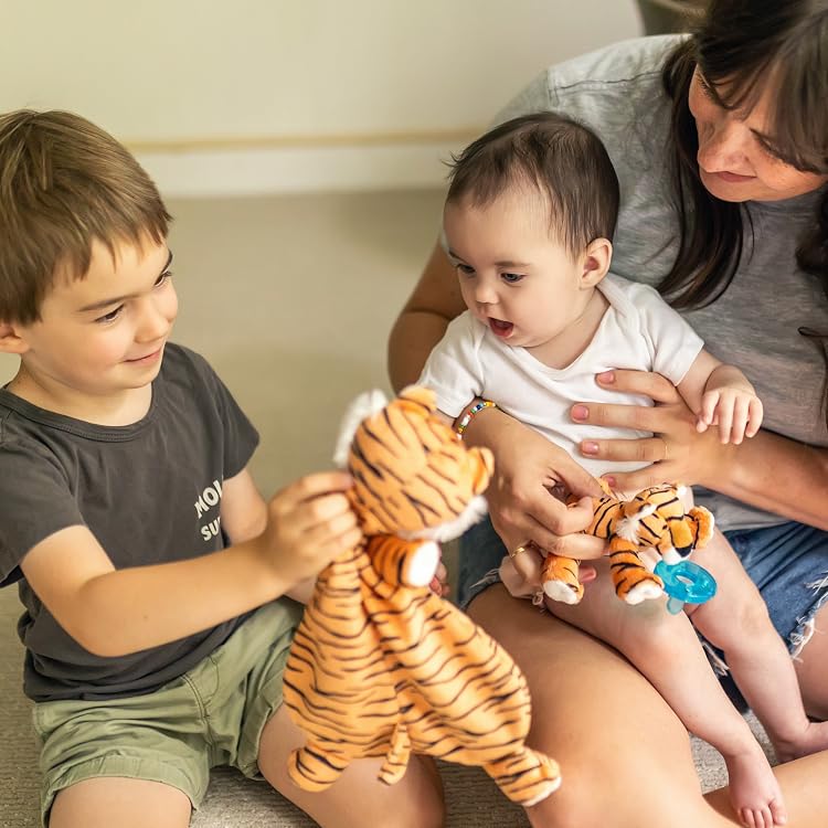 WubbaNub | Baby’s First Comfort Friend – Patched Anti-Lost Plush Pacifier
